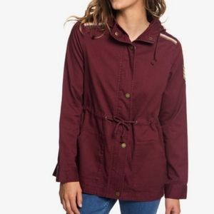 Roxy Burgundy Utility Jacket with Patches